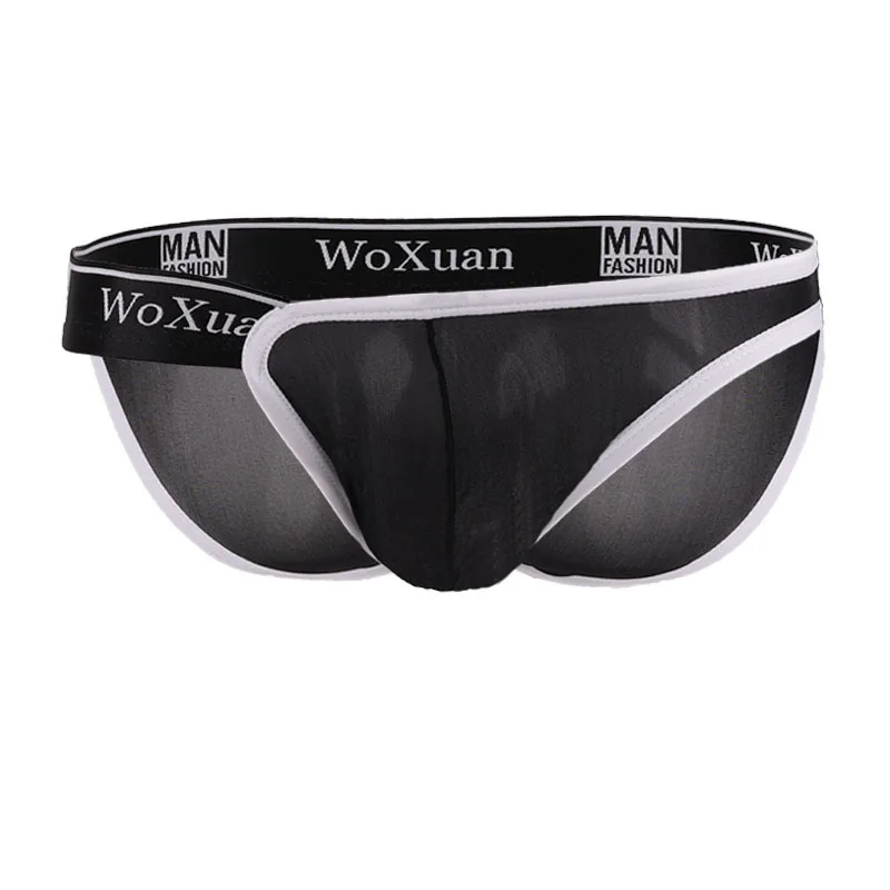 Men's briefs transparent glass yarn ice silk underwear ice yarn left briefs underwear men  men underwear sexy