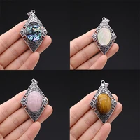 natural stone tibetan silver pendants lapis lazuli tiger eye making for jewelry diy women necklace earring party gifts