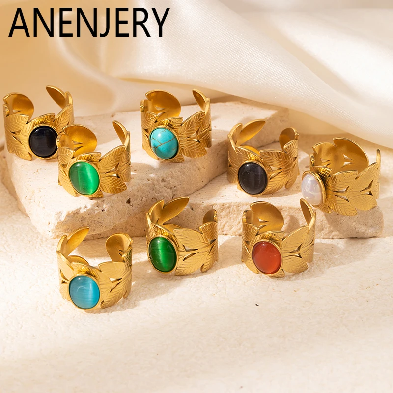 ANENJERY 316L нержавеющая сталь лист инкрустированный красочным камнем открытое