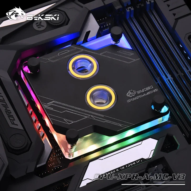 Водяной блок для ЦП Bykski Intel LGA 1700 1200 1150 1151 1155 2011 стильный кулер с синхронизацией 12