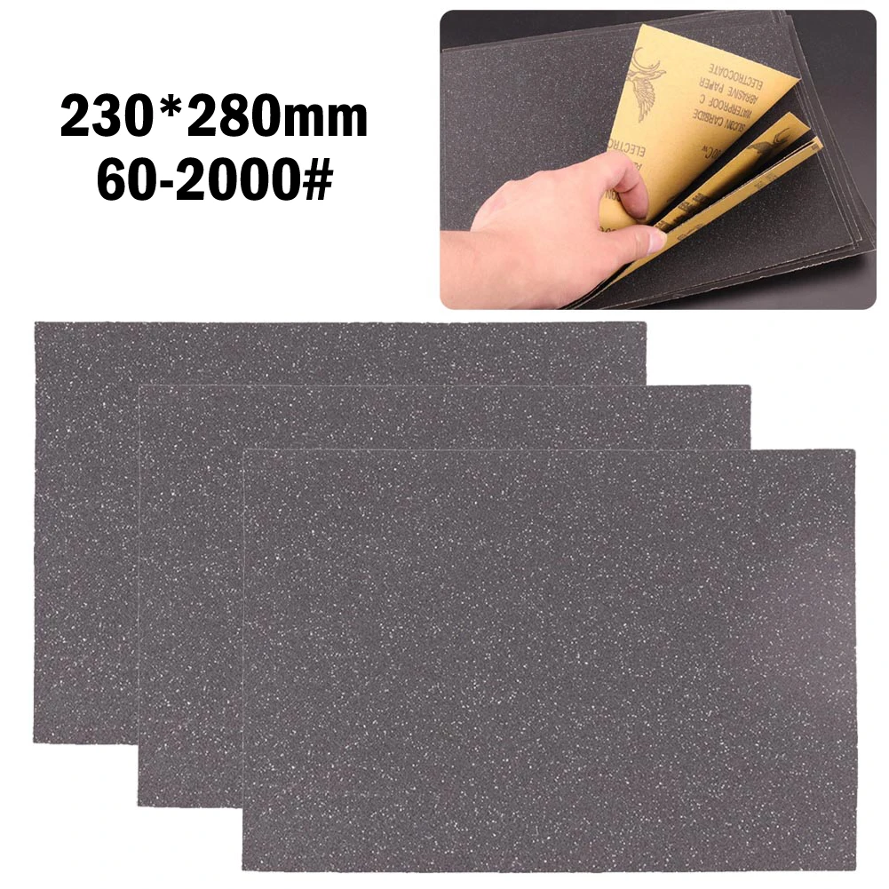 

Wet Dry Sandpaper 9x11inch Sanding Sheets Waterproof Sand Paper For Automotive Wood Sanding Car Metal Plastic Polishing 60-2000#