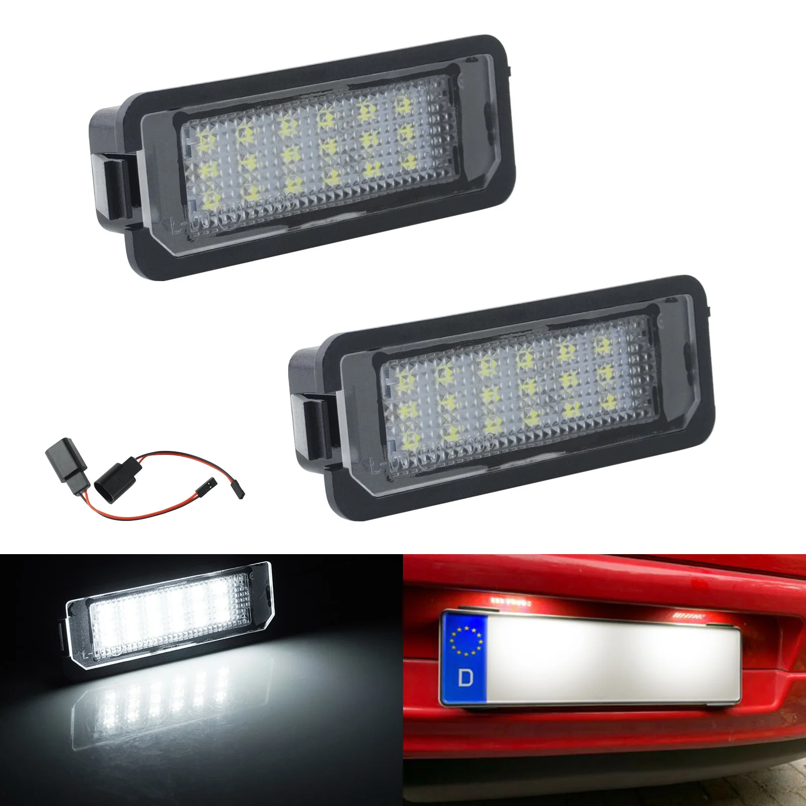 

Светодиодная Подсветка Номерного Знака ANGRONG Белого Цвета Для VW Golf MK6, MK5, GTI, Passat, Polo, Scirocco, Rabbit, CC