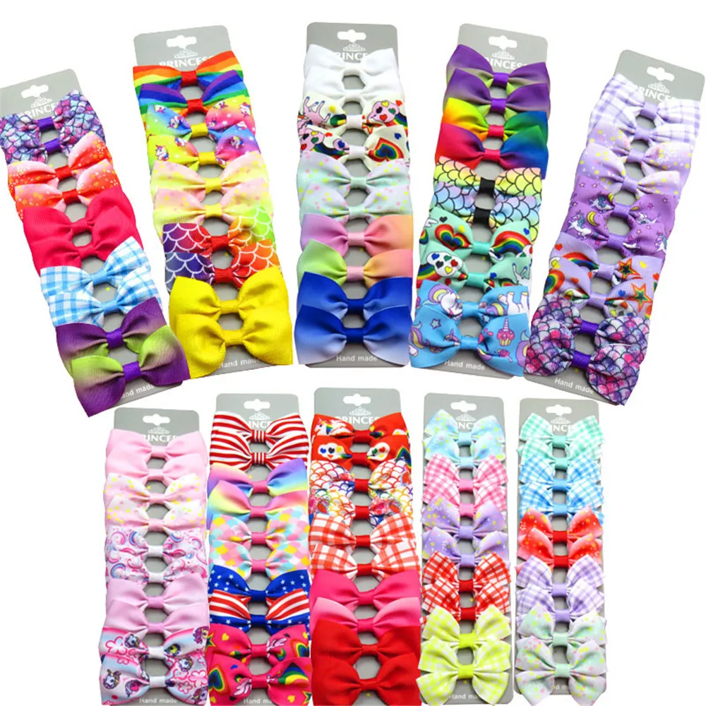 10Pcs/Set Rainbow Hair Clips Cute Bownot Childern Hair Pins Babay Hair Barrettes Fashion Hair Accessories Headwer images - 6