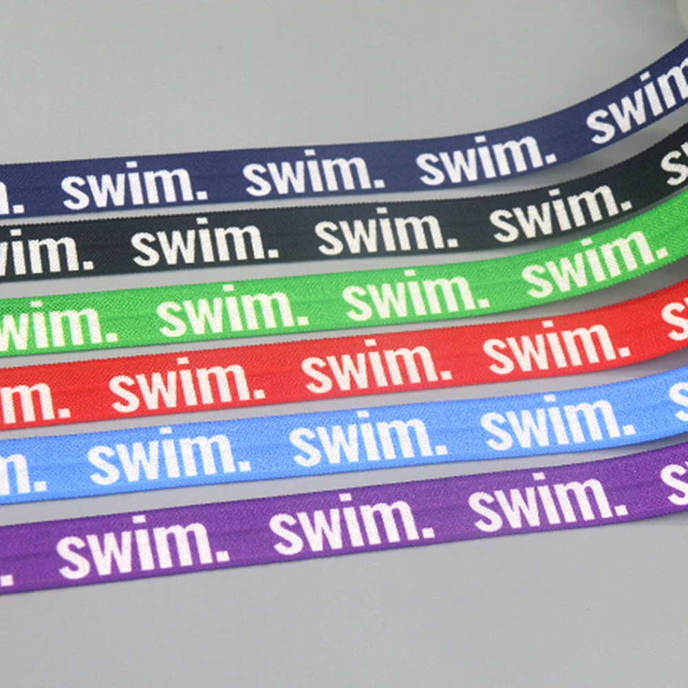 

DHK 5/8'' 50yards Swim Sport Printed Fold Elastic FOE Stretch Ribbon Accessories Craft DIY Sewing S2162