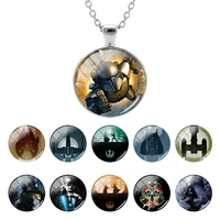 disney glass accessories cartoon dome chain link star wars characters image pendant necklace cabochon for friend jewelry fxq227