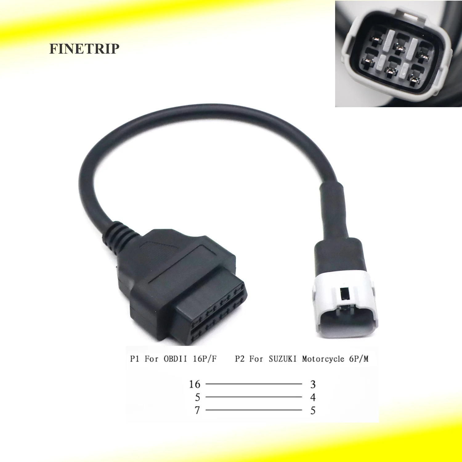 

Motor Accessories Motorcycle OBD2 Diagnostics Connector Cable For Suzuki Motorbike OBD Extension Cable Adapter