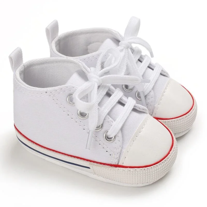Фото Кроссовки парусиновые для новорожденных, классические кеды, мягкая нескользящая подошва, для начинающих ходить детей, повседневная обувь для прогулок №2