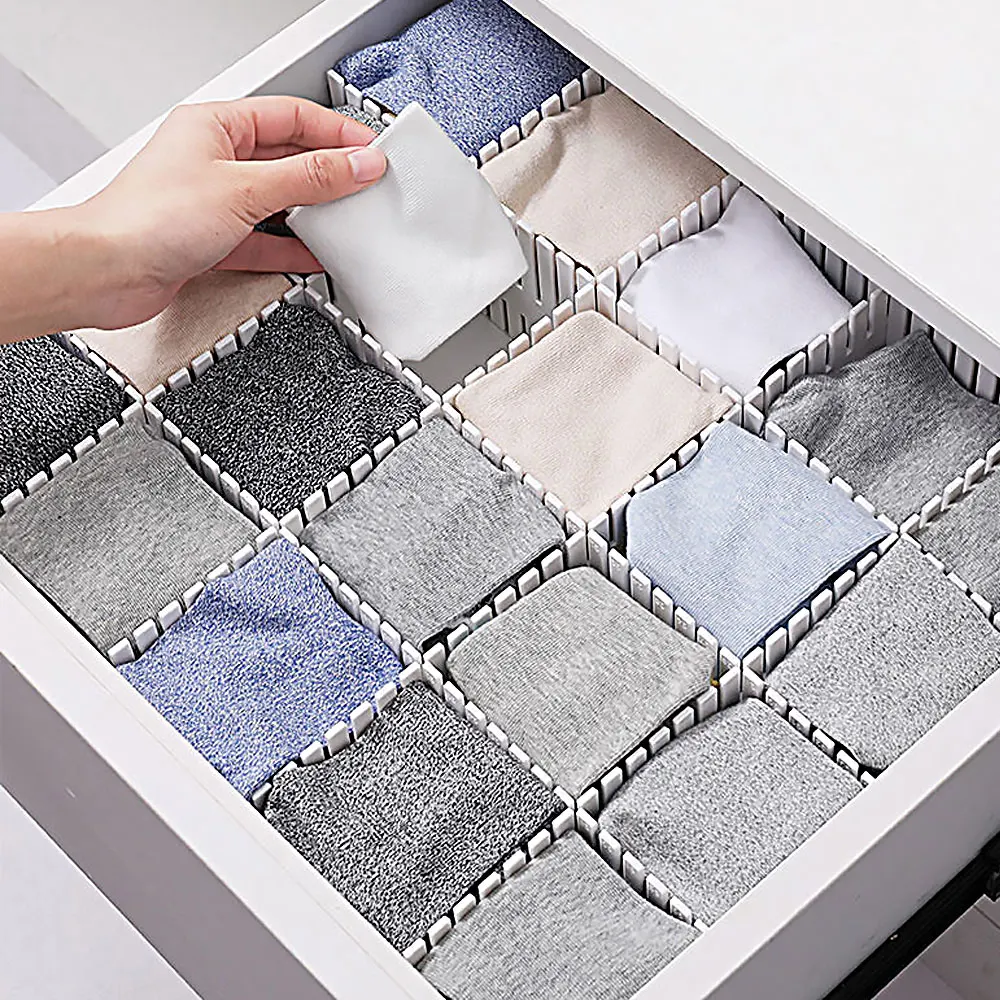 

24/48pcs Drawer Organizer Divider Adjustable Household Storage cabinet Combination Partition Underwear Socks cajones escritorio