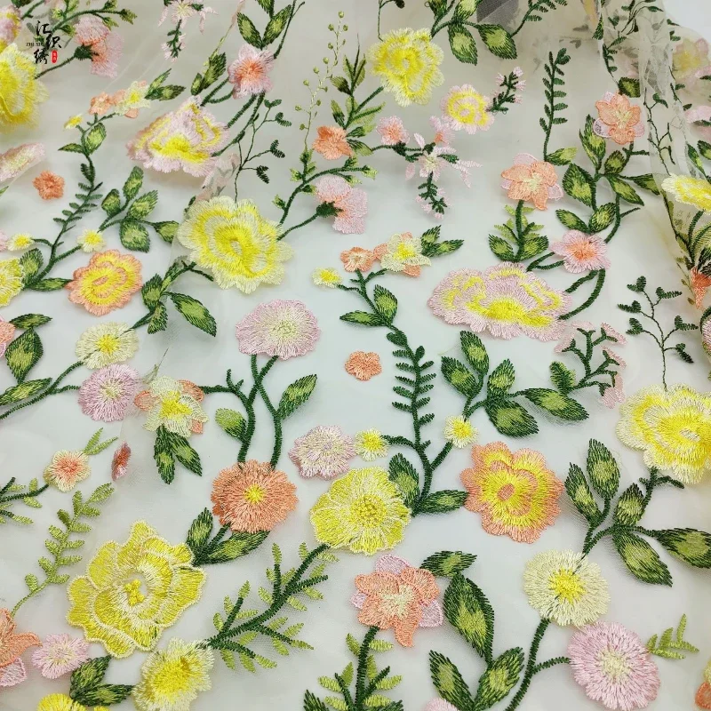 Ткань для вышивания пиона односторонняя сетка позиционирования многоцветная