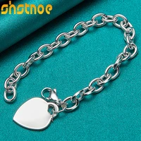 925 sterling silver heart pendant chain bracelet for women party engagement wedding valentines gift fashion charm jewelry