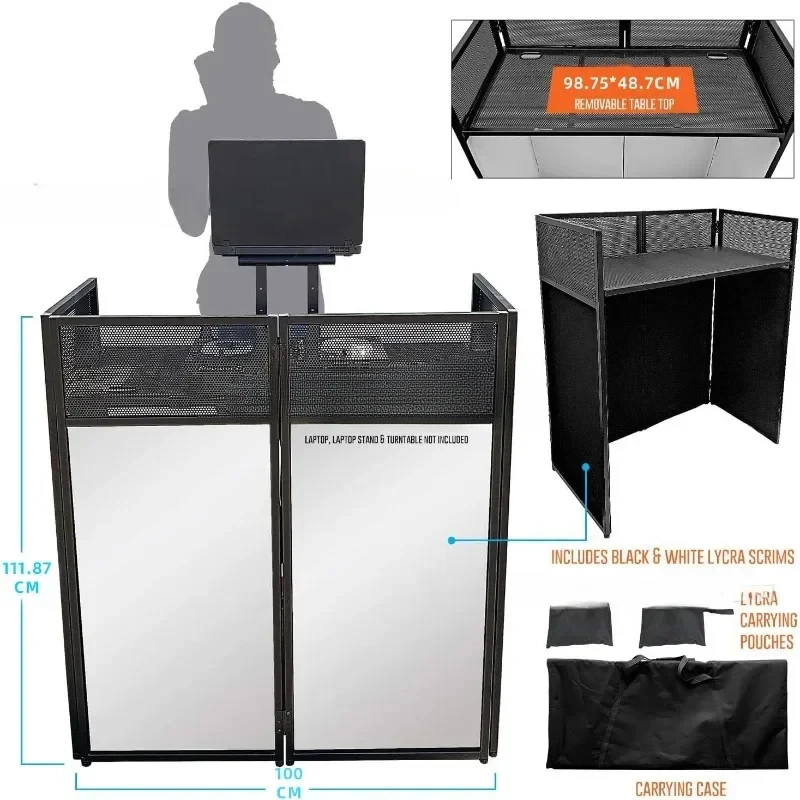 Складная DJ-будка черного и белого цвета