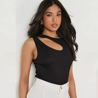 2022 summer sexy womens vest solid white o neck sleeveless hollow out skinny vests female fashion casual wild ladies clothes