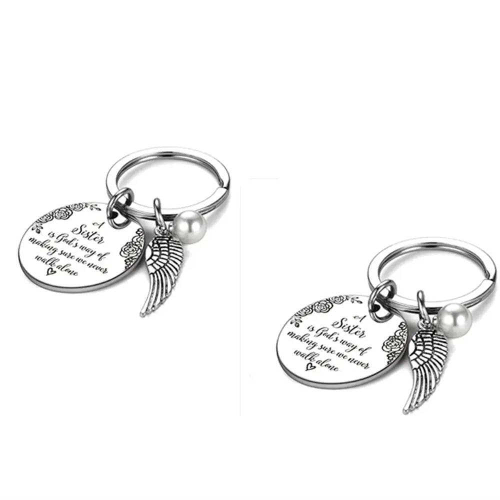 

Stainless Steel Sister Theme Keychain Silver Sayings Stainless Steel Keyring Customizable Friendship Keychain Article Home