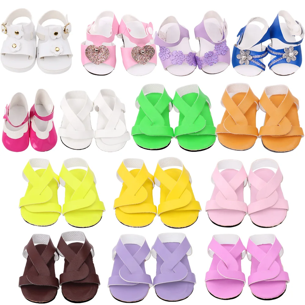 

Summer Candy Colored Sandals 18 Inch American And 43 Cm Baby Doll Shoes Clothing Accessories Birthday Holiday Gifts
