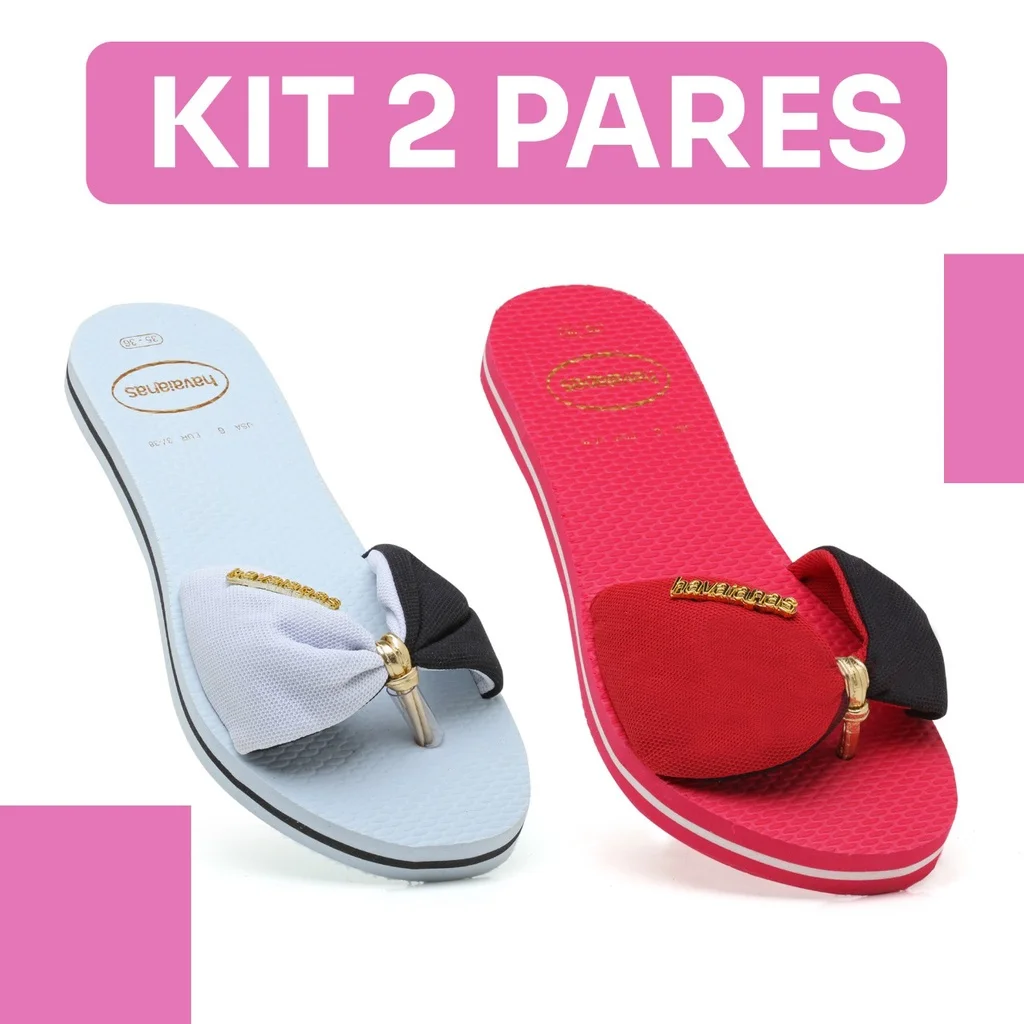 

2 Kit Women's Fabric Rasteirinha Throw Sandals Comfortable Throw Casual Cheap