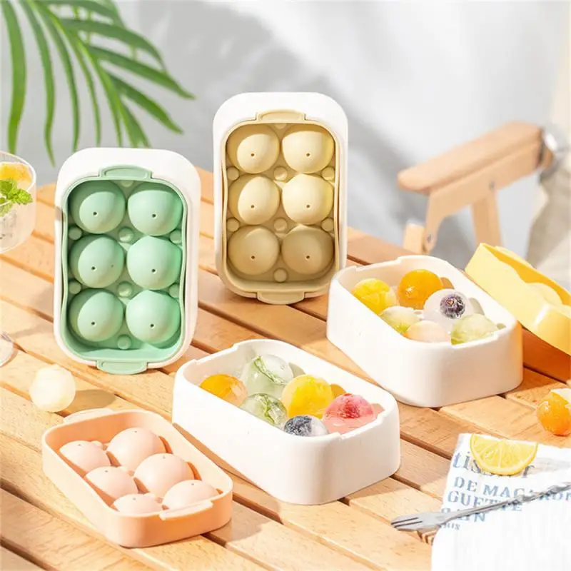 

Silicone Ice Ball Maker Mold 6 Cells Round Ice Mold Reusable Ice Cube Maker With Lid Silicone Molds Tray Whiskey Ice Ball Maker