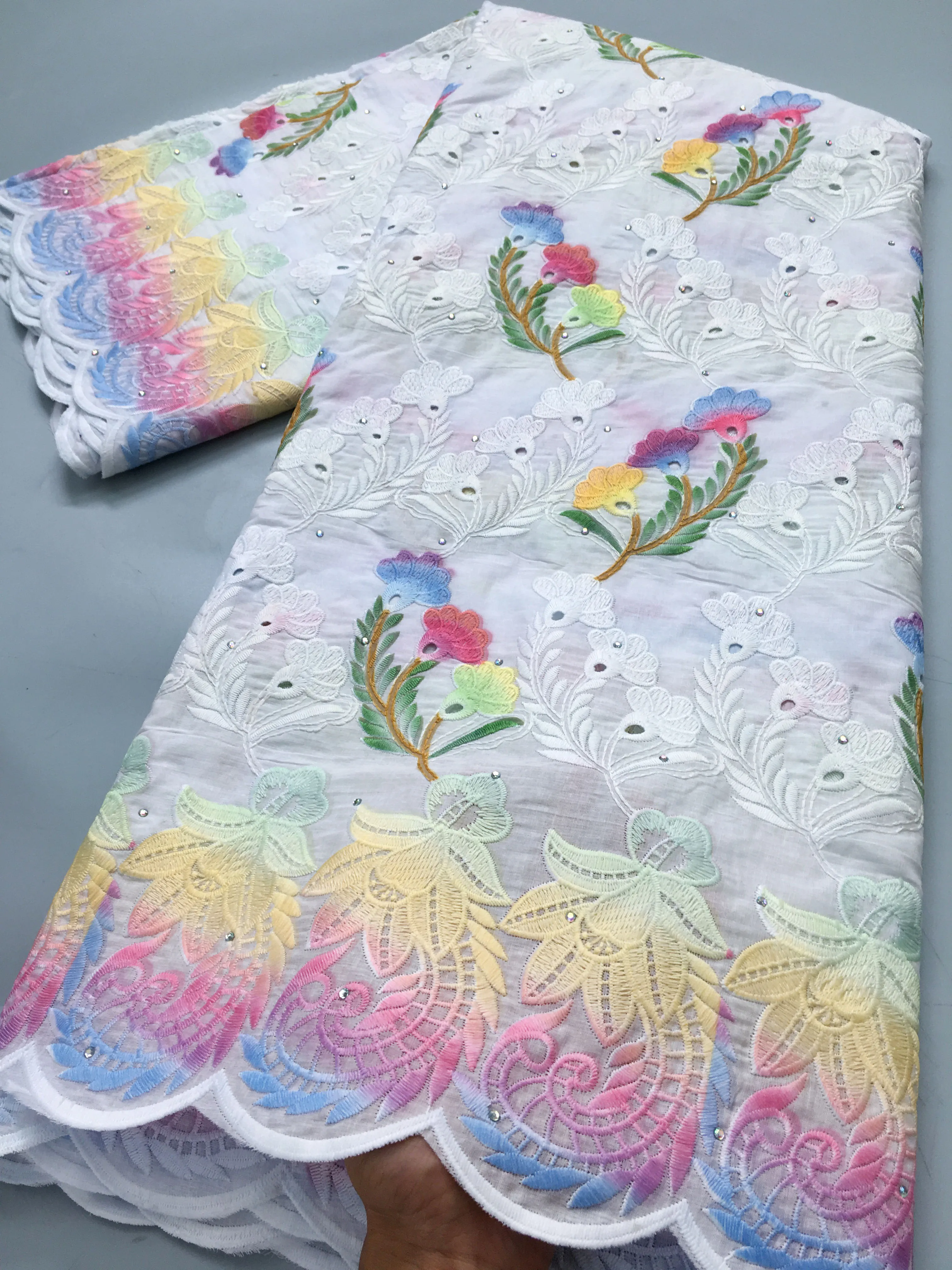 Африканская Хлопковая кружевная ткань новейшее нигерийское швейцарское кружево