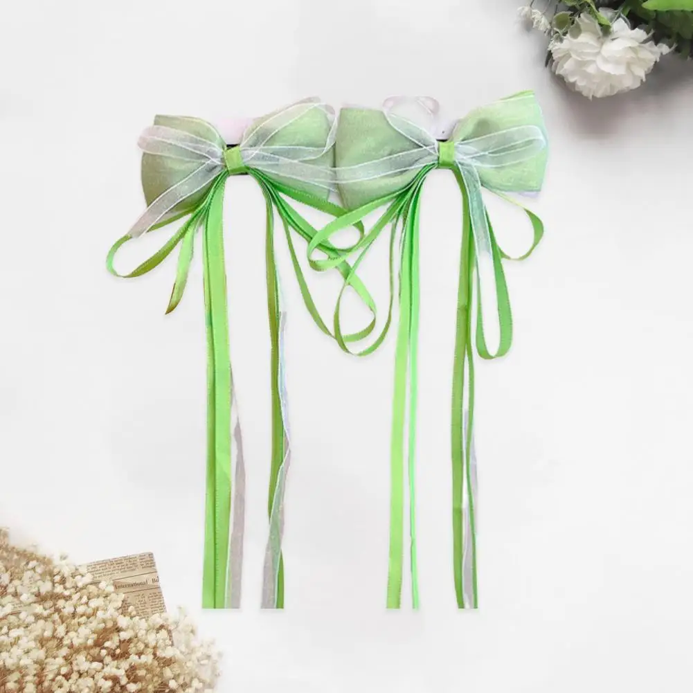 

2Pcs Chinese Ribbon Hairpins Multicolor Mesh Hairpins Fine Workmanship Bow-knot Design Children Hair Clips Girls Supply