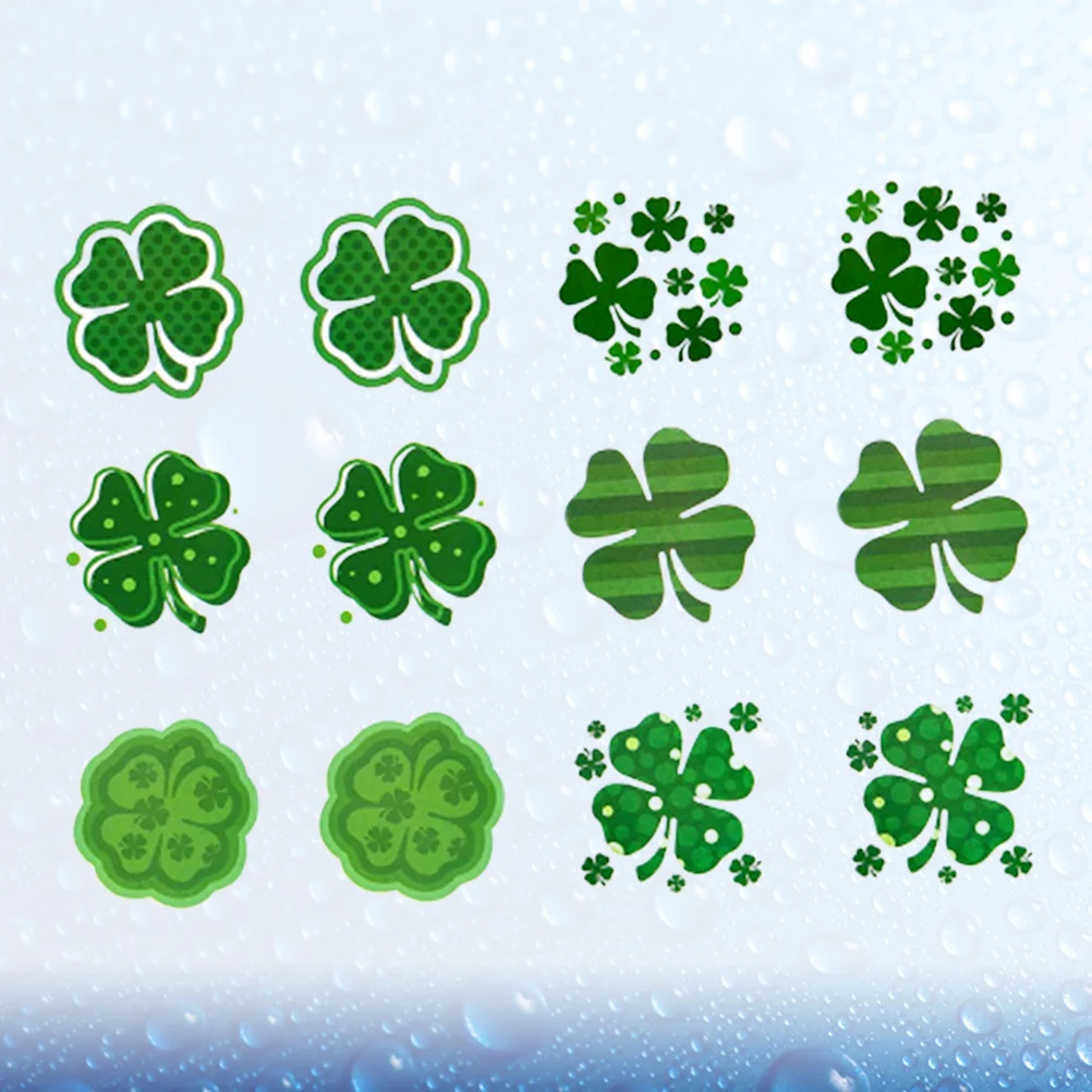 

144pcs Paste Waterproof Patrick's Day Cloverleaf Stickers Body Decal Paste for Woman