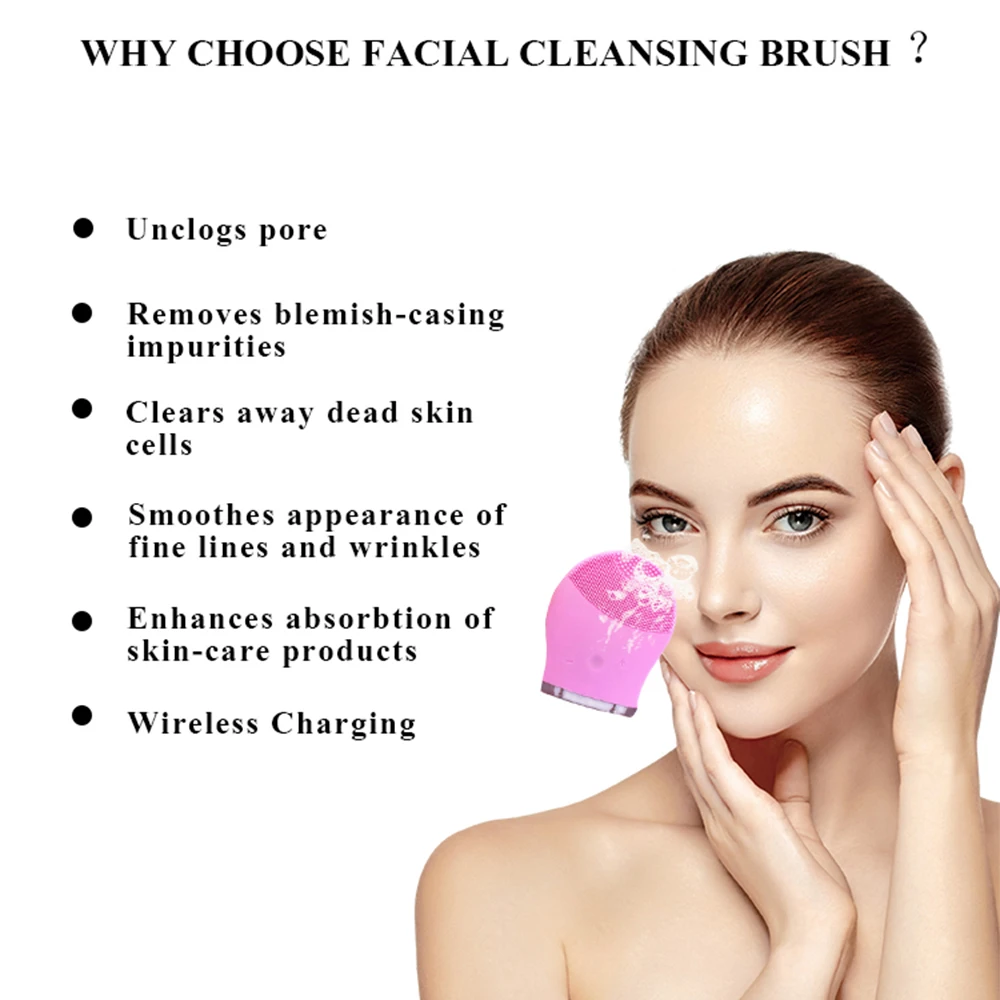 

Электрическая силиконовая ультразвуковая щетка для глубокой очистки лица