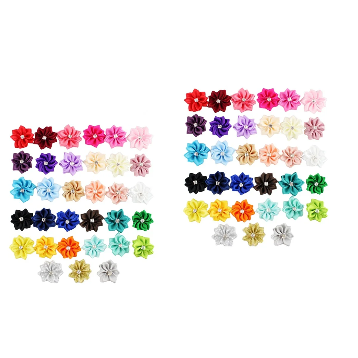 

100 Pcs 3CM Girls Flower Headbands with Hair Band Headwear(Mixed Color)