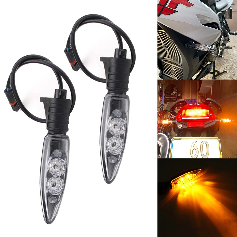 

2PCS LED Motorcycle Turn Signal Light 12V Waterproof Amber Indicator Rear Lights Lamp Accessories For BMW R1200 F800 F650GS