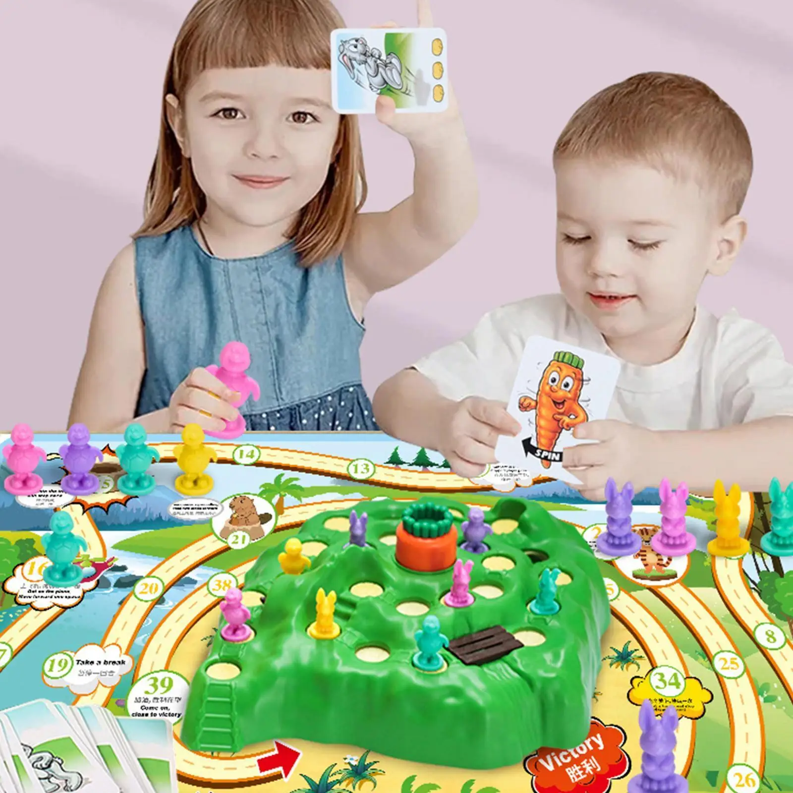 

Bunny Rabbit Competitive Trap Tablet Board Games Fun Toys Children Game Children Montessori Chess Family Educational D3p0