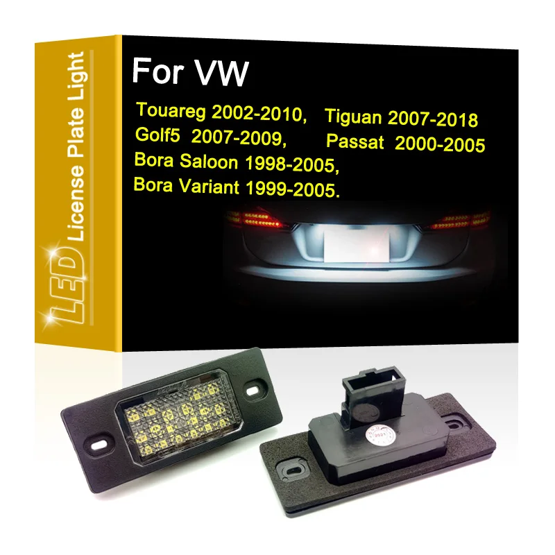 

12V LED Number Plate Lamp For VW Touareg Tiguan Golf5 Passat B5 Bora Saloon/Variant White License Plate Light Assembly