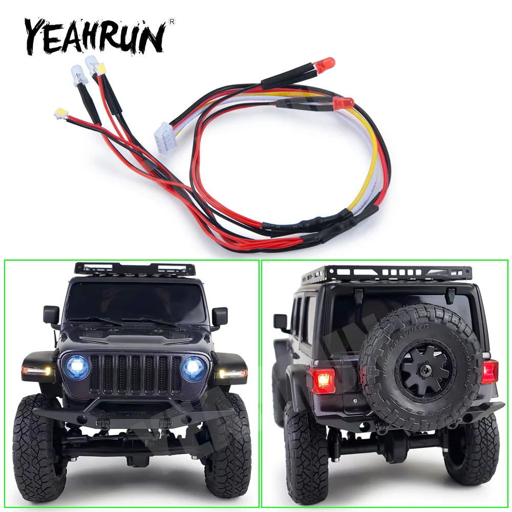

Комплект светодиодных фар YEAHRUN с 4 светодиодами, задние фары для Kyosho Jimny JEEP 32521 1/18, аксессуары для украшения радиоуправляемого гусеничного ав...