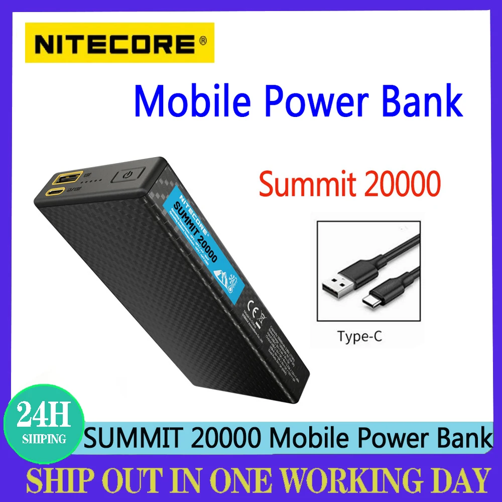 Nitecore NW5000 Carbon Fiber Magnetic Wireless Powerbank