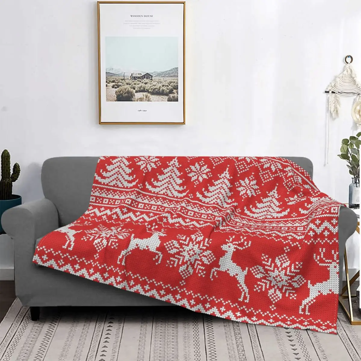 

Mantas rojas de punto de Navidad para Winter, manta de lana Portable de отоние/зима, muньeco de nieve, Ser, para cama, co