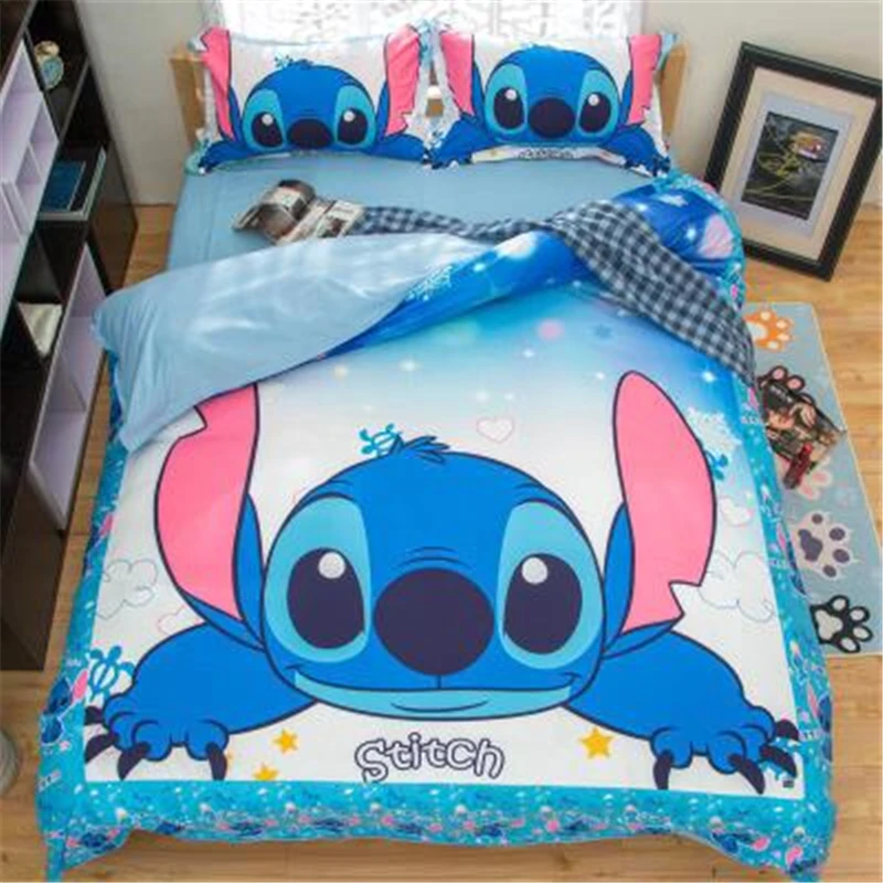 

Disney Stitch Printed Bedding Set Home Textile Cartoon Single Twin Full Queen King Size Bedclothes Children's Boy Girl Bedroom