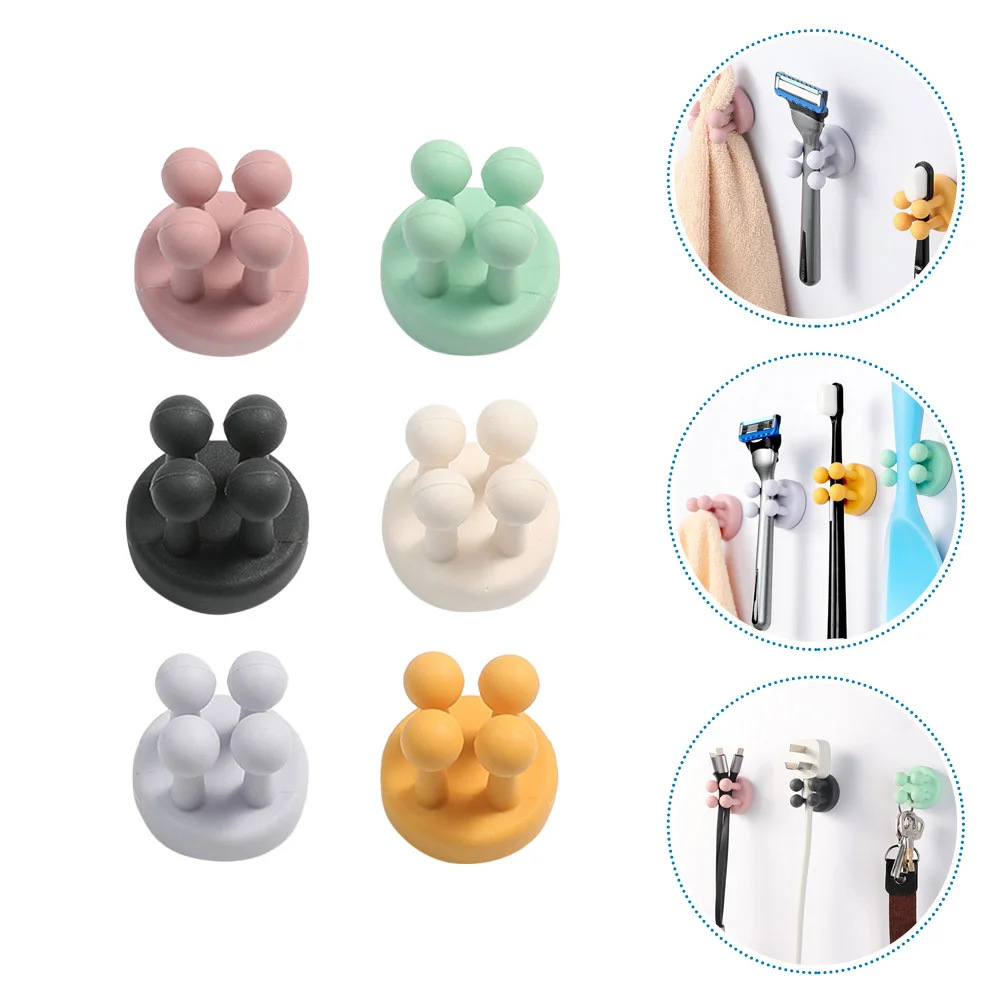 

Hook Wall Hooks Silicone Holder Adhesive Hanging Self Hanger Cable Plug Stick Clothes Bathroom Rack Storage Shower Holders Heavy