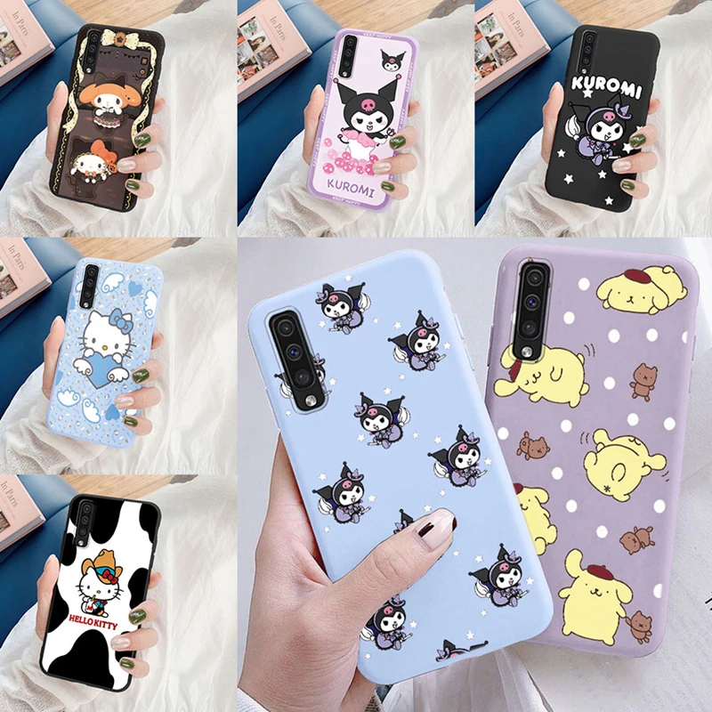 for Samsung Galaxy A50 A70 A50S A30S A 70 50 S Phone Case Cute Kuromi Melody Pom Pom Purin Kitty Cat Soft Silicone Anime Cover