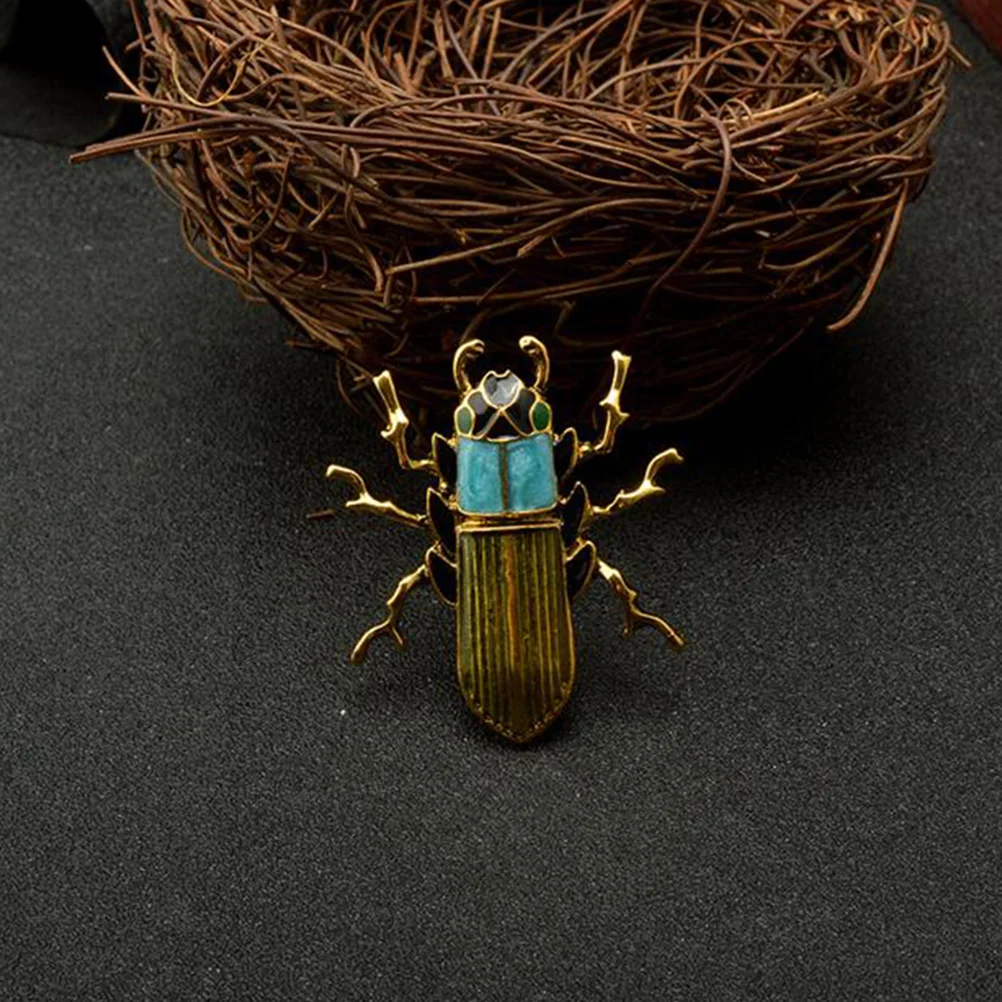 Эмалированная брошь в виде жука блестящая булавка из золотого сплава нагрудная
