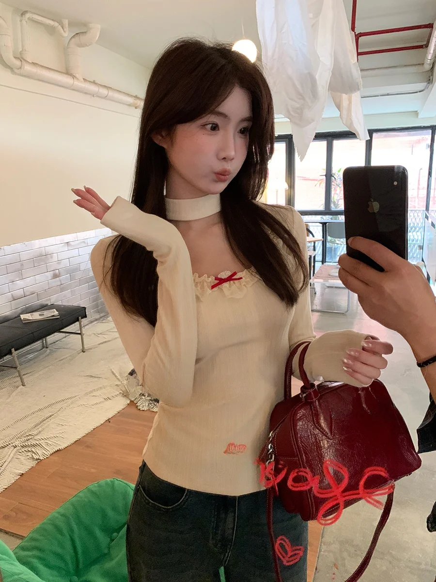 RED People's Hall Внутренняя одежда Нижняя рубашка Женская 2024 Новая осенне-зимняя High