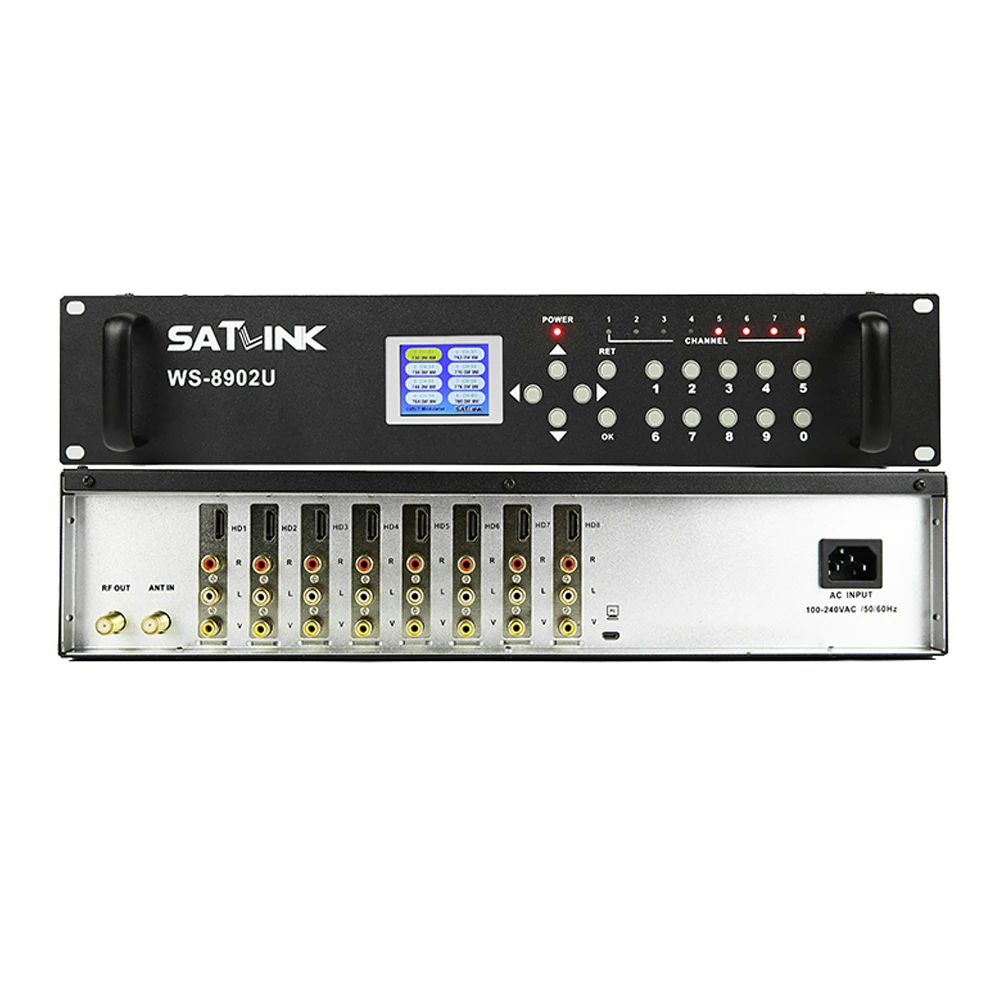 

WS-8902U DVB-T Modulator AV/HDM-- 8 Channel SET TOP BOX Or 10 Channel Or 12 Channel SATELLITE RECEIVER