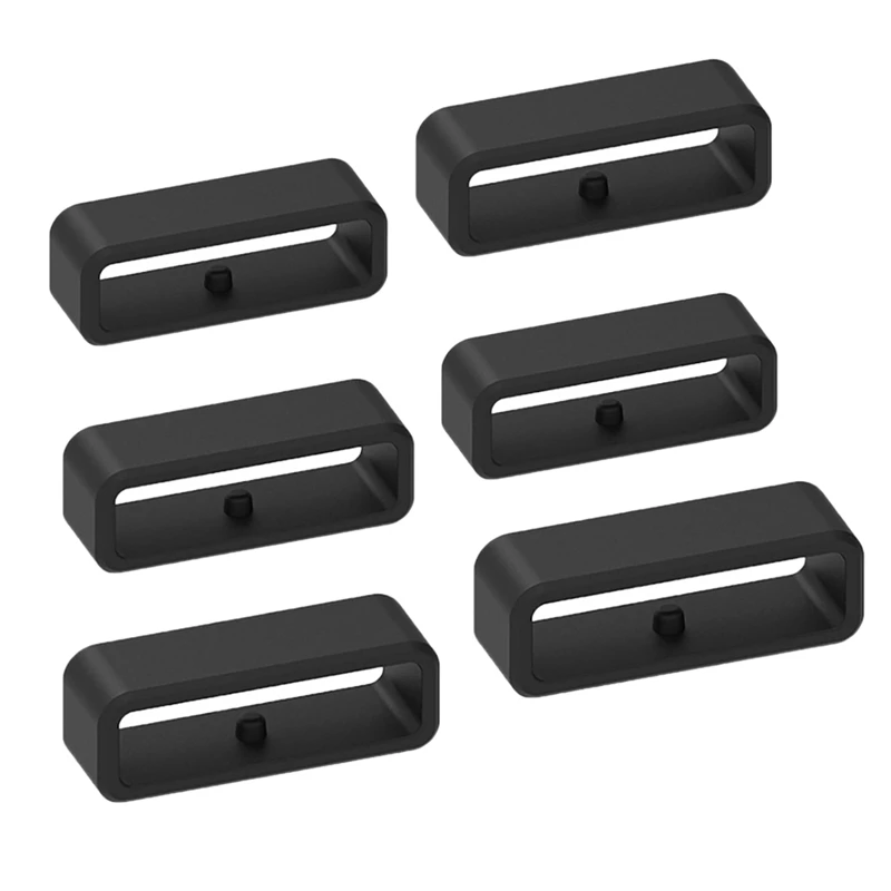

6 Pcs 20mm Silicone Watch Strap Loop Active Ring Strap Buckle Strap Fixed Ring