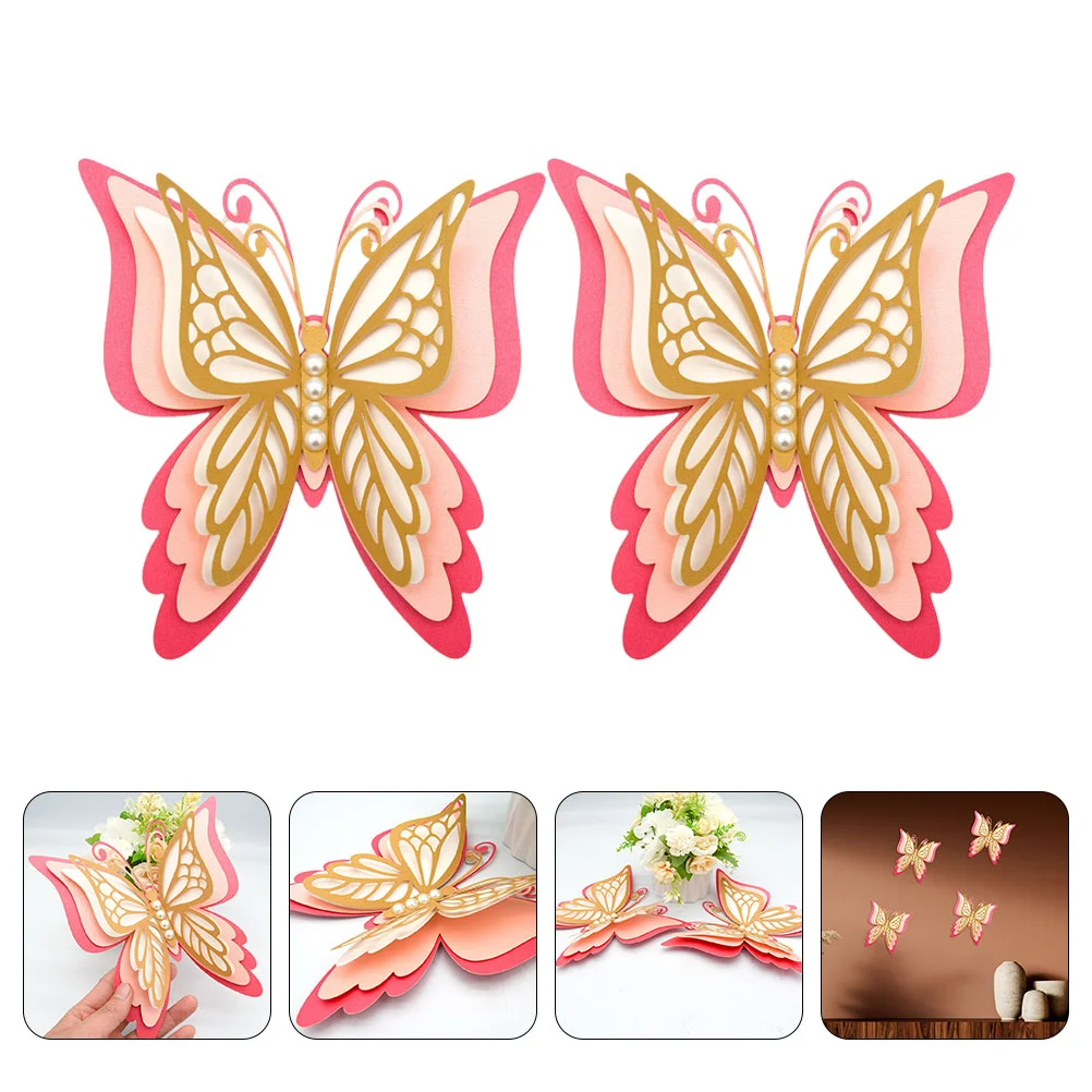 

Wall Stickers Decorations 3D Sticker Butterflies Wedding Decals Mural Decorative Gold Fridge Nursery Birthday Party Favors