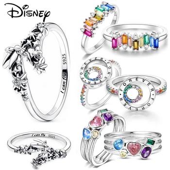 925 Sterling Silver Disney Tinker Bell Sparkling Ring for Women 925 Silver Design Original CZ Zircon Rings Festival Jewelry Gift 1