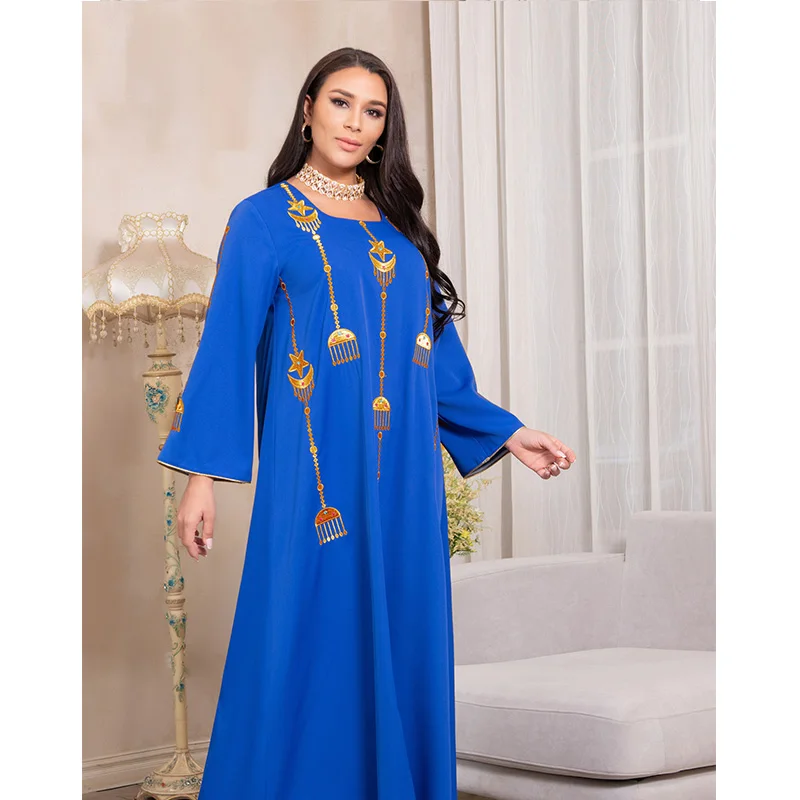 Middle Eastern Muslims Embroidered Abaya Islamic Robes Eid Al Fitr Arab Nationalities Dubai Muslim Fashion Vestidos Musulmanes