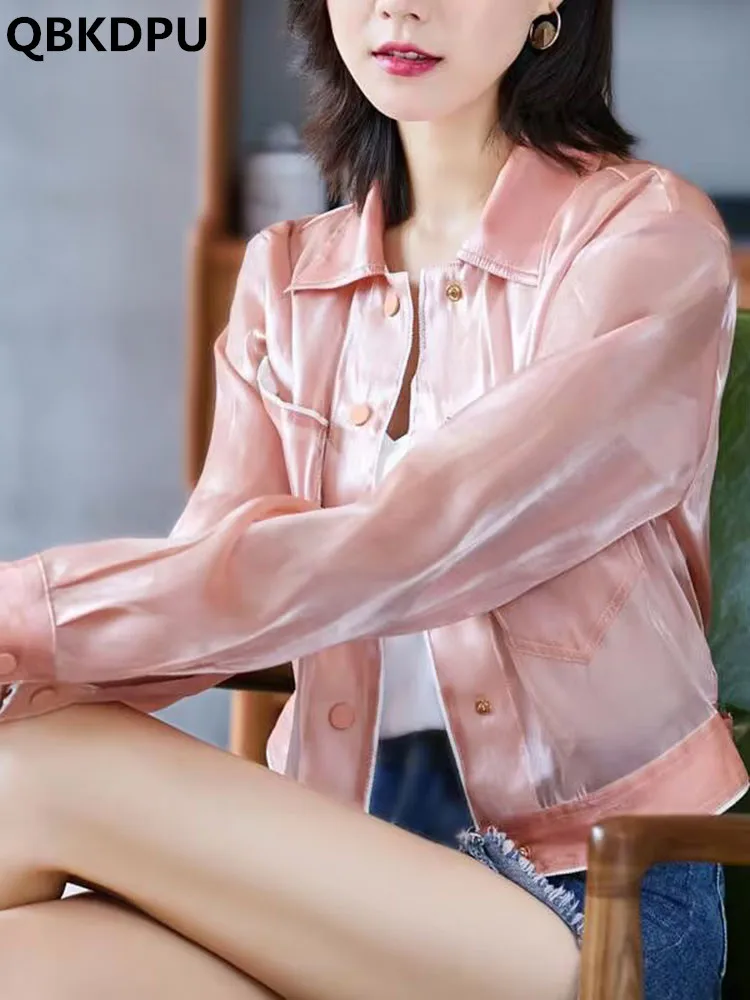 

Тонкие короткие куртки с отложным воротником, повседневные весенне-летние солнцезащитные Chaquetas, модная уличная одежда, тонкие женские куртки