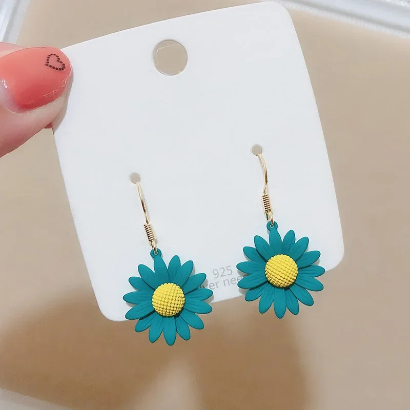 Очаровательные серьги с подсолнухом женские милые серьги-гвоздики летние модные