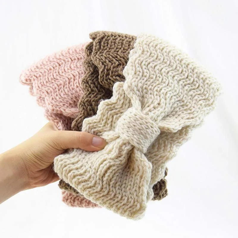 

Soft Wide Knitted Headband Solid Knotted Winter Women Turban Hair Accessories For Girls Lady Winter Headbands Bandanas