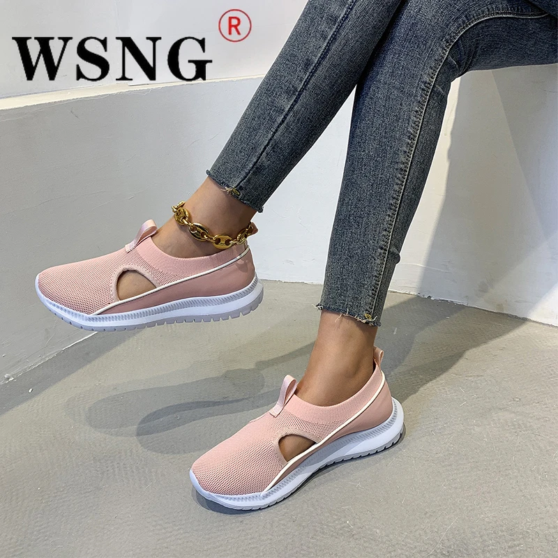 

Summer Breathable Mesh Comfortable Women Sneakers 2022 Fashion Ladies Thick Sole Casual Sneakers Breathable Flat Running Shoes