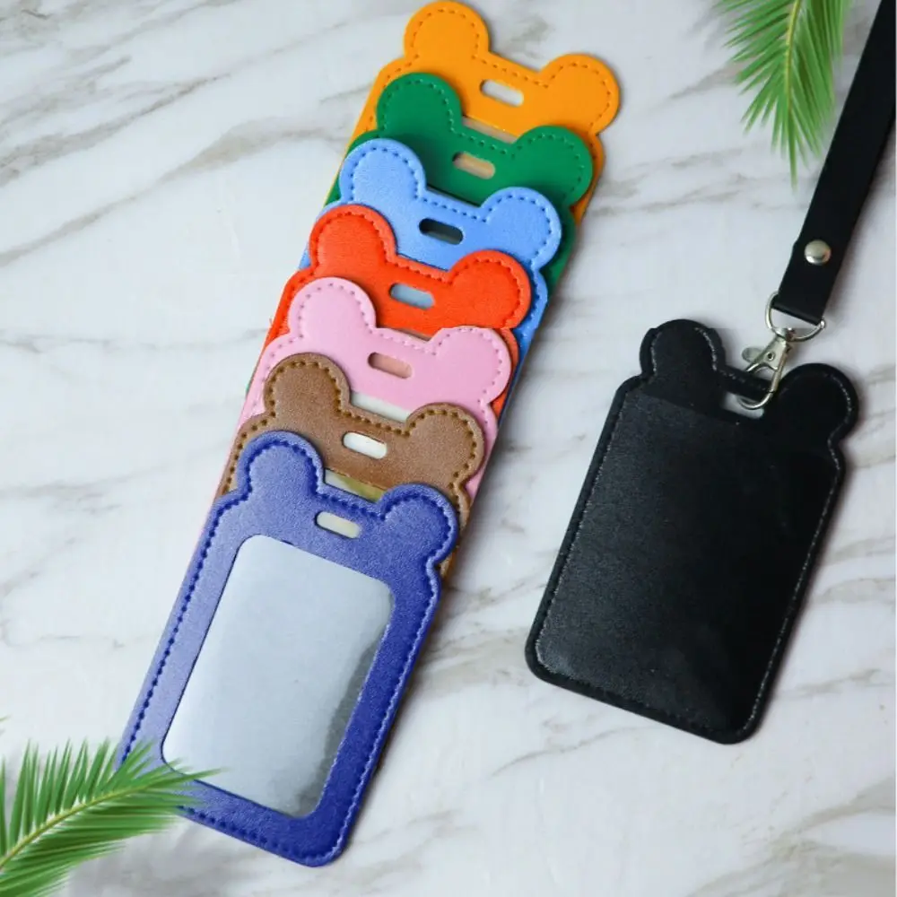 

Cat ID Card Holder Cute Cartoon PU Leather Work Card Case Multifunctional Outdoor