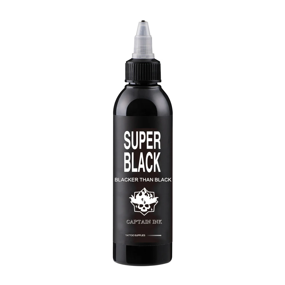 Captainink Tattoo Ink (30ml) 1 Oz Super Black for Human Body Professional High Quality Official Paint on Cartridge Needle