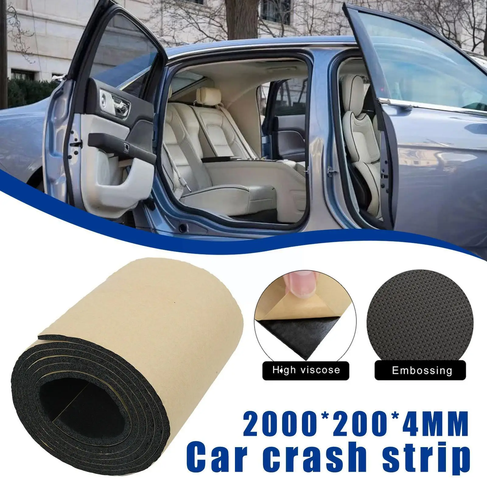 

Протектор двери автомобиля, 200*20*0,4 см, резиновый протектор от столкновений, протектор из вспененного этилвинилацетата, амортизирующая лента, защитный задний фонарь для парковки, Doo V4k1