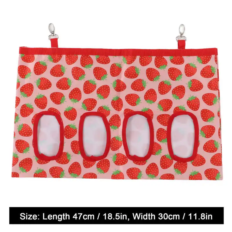 Кормушка для сена с карманом для чистки, переносная, для кроликов, с крючком и липучкой, 4 отверстия, пылезащитная, для хомяков и морских свинок.