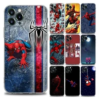 marvel spiderman clear phone case for iphone 11 12 13 pro max 7 8 se xr xs max 5 5s 6 6s plus soft silicon cover